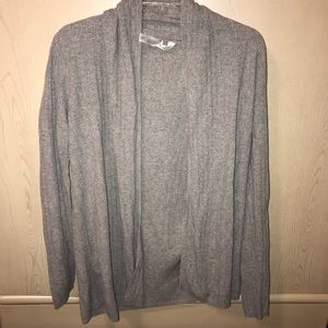 GRAY LONG SLEEVE WARM OPEN CARDIGAN SWEATER